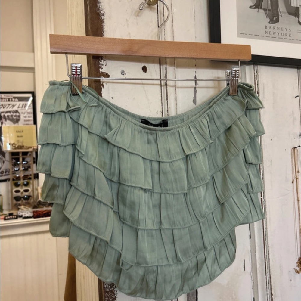 Green Tiered Ruffle tube top